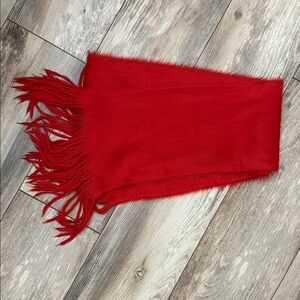 Elegant Red Fringe Scarf